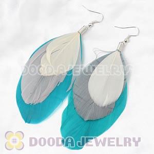 Colorful Triple Layer Tibetan Jaderic Bohemia Feather Earrings Wholesale