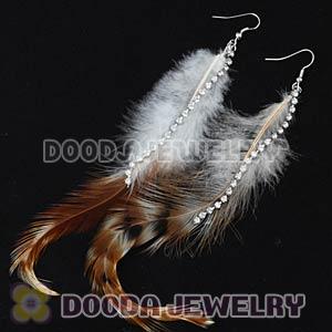 Brown Long Crystal Feather Earrings Forever 21 Wholesale