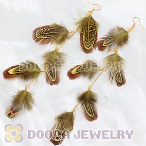 Cheap Yellow Extra Long Feather Earrings Wholesale