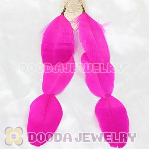 Pink Big Flake Extra Long Feather Earrings Wholesale
