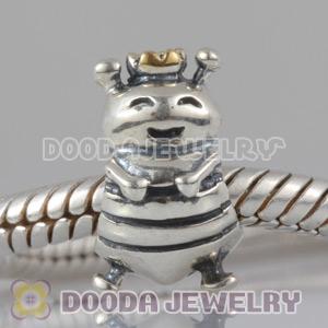 Gold Plated Crown 925 Silver Jewelry Queen Bee Beads