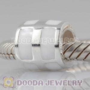 925 Sterling Silver Charm Jewelry Beads Enamel White