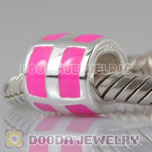925 Sterling Silver Charm Jewelry Beads Enamel Pink