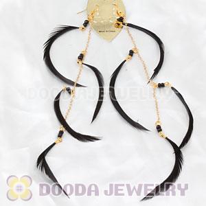 Black Long Beaded Feather Earrings Forever 21 Wholesale