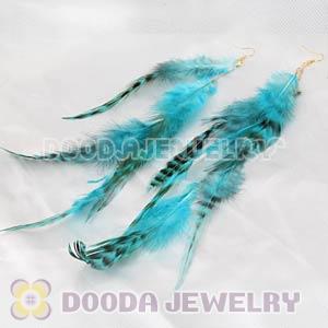 Fashion Green Extra Long Feather Earrings Wholesale