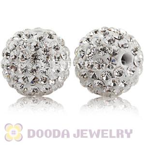 12mm Pave White Czech Crystal Ball Bead Wholesale