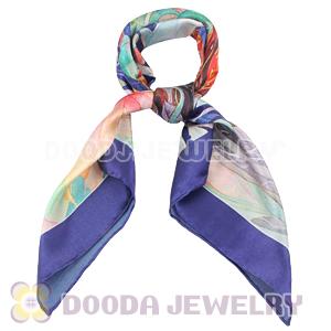 Purple Border Pure Silk Scarves 65×65cm Medium Square Silk Scarf Shawls Wholesale