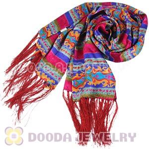 Long Oblong Fringed Silk Scarves 170×50cm Silk Scarf Painting Wholesale 