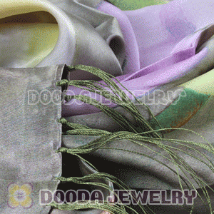 Long Oblong Fringed Silk Scarves 170×50cm Silk Scarf Painting Wholesale 