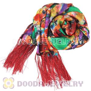 Long Oblong Fringed Silk Scarves 170×50cm Silk Scarf Painting Wholesale 