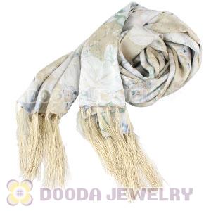 Long Oblong Fringed Silk Scarves 170×50cm Silk Scarf Painting Wholesale 