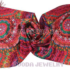 Long Oblong Fringed Silk Scarves 170×50cm Silk Scarf Painting Wholesale 