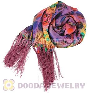 Long Oblong Fringed Silk Scarves 170×50cm Silk Scarf Painting Wholesale 