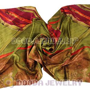 Long Oblong Fringed Silk Scarves 170×50cm Silk Scarf Painting Wholesale 