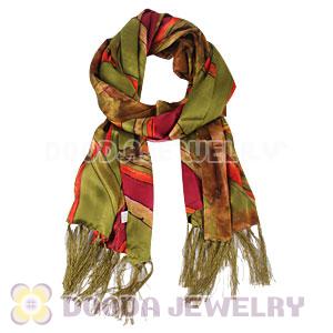 Long Oblong Fringed Silk Scarves 170×50cm Silk Scarf Painting Wholesale 