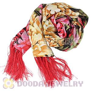 Long Oblong Fringed Silk Scarves 170×50cm Silk Scarf Painting Wholesale 