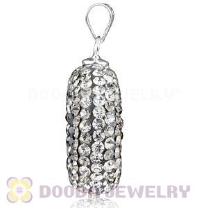 Sterling Silver White Czech Crystal Pendants Wholesale