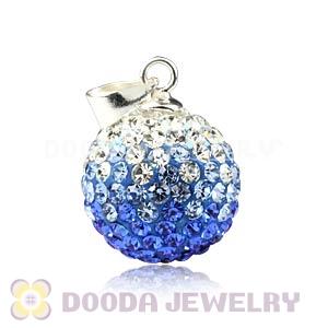 14mm Sterling Silver Czech Crystal Pendants Wholesale