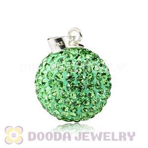 16mm Sterling Silver Green Czech Crystal Pendants Wholesale