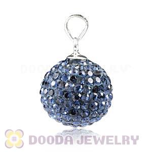 14mm Sterling Silver Blue Czech Crystal Pendants Wholesale