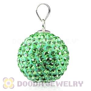 16mm Sterling Silver Green Czech Crystal Pendants Wholesale