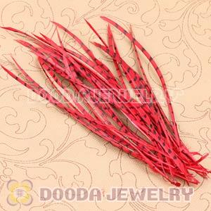 Red Striped Goose Biots Loose Feather Hair Extensions Wholesale