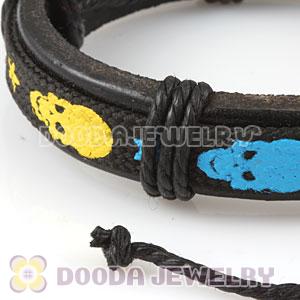 Fashion Wristbands Friendship Handmade Skull Leather Bracelets Wholesale