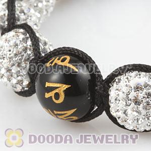 12mm Pave Czech Crystal Bead Handmade String Bracelets With Buddhist Beads