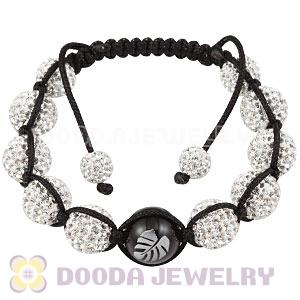 12mm Pave Czech Crystal Bead Handmade String Bracelets With Agate Beads