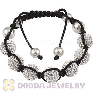 Sterling Silver Ball And 12mm Czech Crystal Bead Handmade String Bracelets