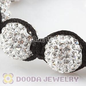 Sterling Silver Ball And 12mm Czech Crystal Bead Handmade String Bracelets