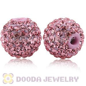 12mm Pave Pink Czech Crystal Ball Bead Wholesale