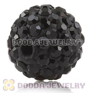 12mm Pave Black Czech Crystal Ball Bead Wholesale