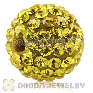 12mm Pave Yellow Czech Crystal Ball Bead Wholesale