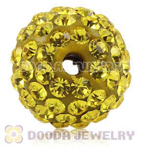 12mm Pave Yellow Czech Crystal Ball Bead Wholesale