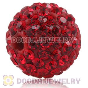 12mm Pave Red Czech Crystal Ball Bead Wholesale