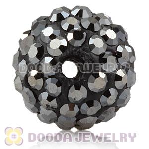 12mm Pave Grey Czech Crystal Ball Bead Wholesale