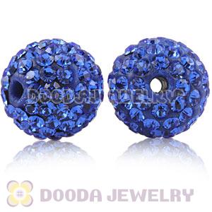 12mm Pave Blue Czech Crystal Ball Bead Wholesale
