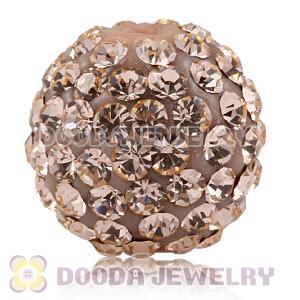 12mm Pave Pink Czech Crystal Ball Bead Wholesale