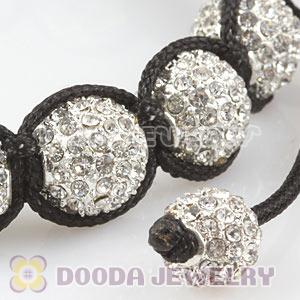 Cheap White Disco Ball Bead Alloy Crystal Bracelets Wholesale