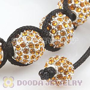 Yellow Disco Ball Bead Alloy Crystal Bracelets Wholesale