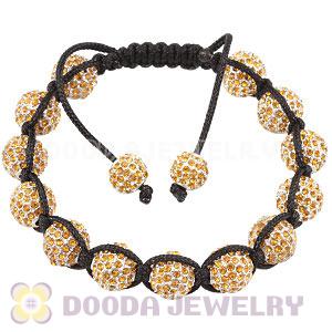 Yellow Disco Ball Bead Alloy Crystal Bracelets Wholesale