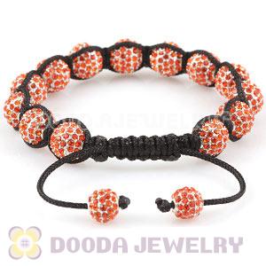 Red Disco Ball Bead Alloy Crystal Bracelets Wholesale