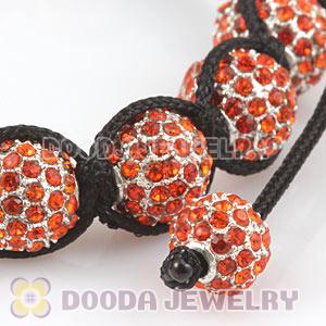 Red Disco Ball Bead Alloy Crystal Bracelets Wholesale