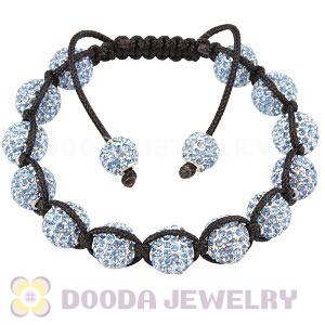 Blue Disco Ball Bead Alloy Crystal Bracelets Wholesale