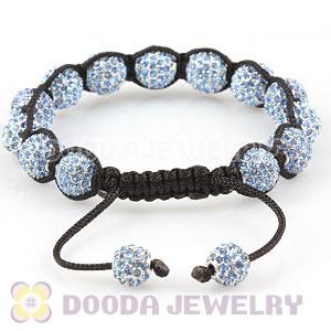 Blue Disco Ball Bead Alloy Crystal Bracelets Wholesale