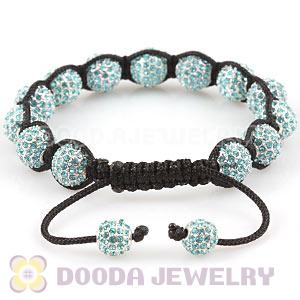 Cyan Disco Ball Bead Alloy Crystal Bracelets Wholesale