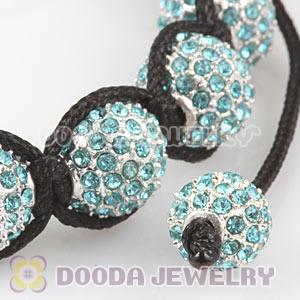 Cyan Disco Ball Bead Alloy Crystal Bracelets Wholesale