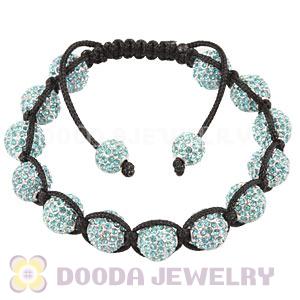 Cyan Disco Ball Bead Alloy Crystal Bracelets Wholesale
