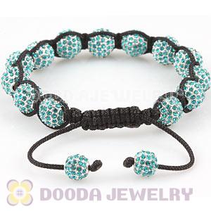 Teal Disco Ball Bead Alloy Crystal Bracelets Wholesale